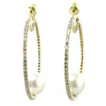 Hochwertiger neuer Entwurf für Perlen-Ohrring-925 silberne Schmucksachen der Frau (E6534)